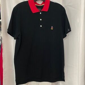 rag & bone Black Mickey Mouse Polo with Red Collar